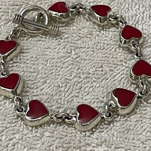 Sterling silver all redHeart Charm Bracelet